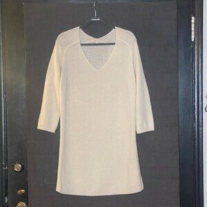 Cream Sweater Dress,  vintage GAP, size L, long sleeved,